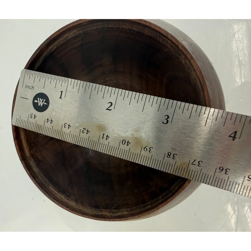 Vintage Hand Turned Wooden Lidded Box Trinket Pot Keepsake Storage Rustic Decor
